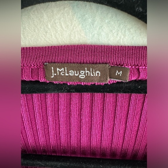 J MCLAUGHLIN Magenta Long Sleeve Ribbed Flare Stretch Knit Dress Size Medium - Picture 5 of 7